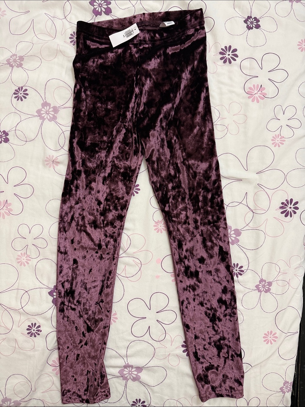 Old Navy Girls' Crushed Velvet Leggings - Plum